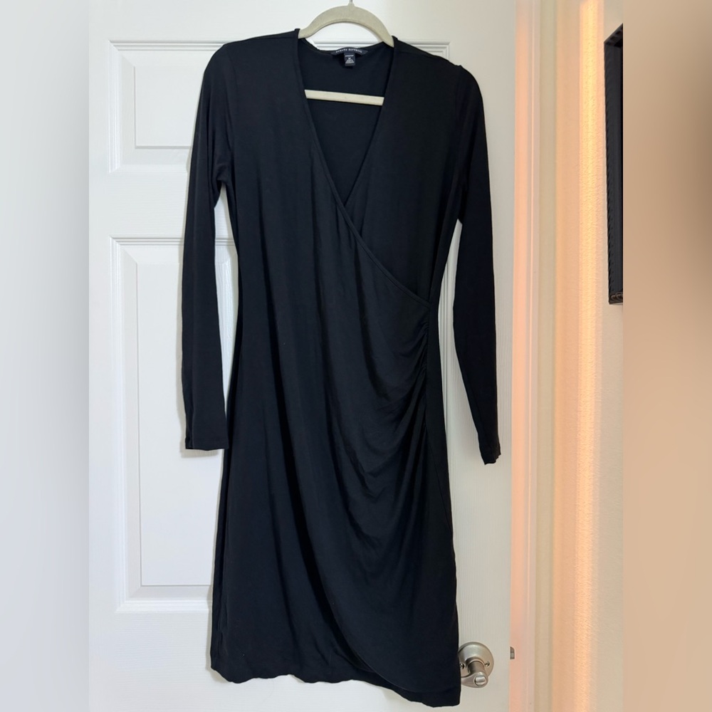 Banana Republic Elegant Black Wrap Dress M